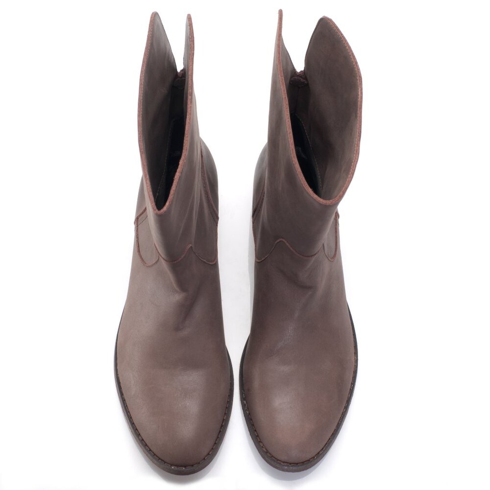 New HANDMADE Grey Genuine Leather Boots 6.5 fit 5.5 NYC Designer